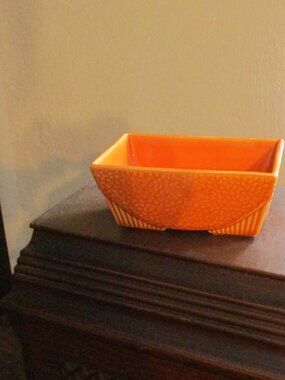 Vintage USA 75 Orange half moon planter